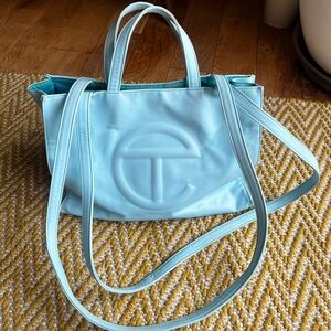 Telfar Light Blue Medium Shopping Bag